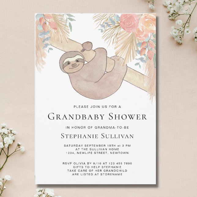 Pampas Grass Grandma Baby Shower-inbjudan Inbjudningar (Skapare uppladdad)