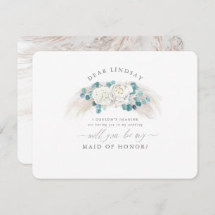 Pampas Grass Greenery Bridesmaid Frieri Inbjudningar