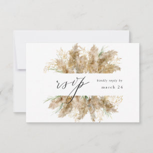 Pampas Grass & Guld Boho w Meal OSA Kort
