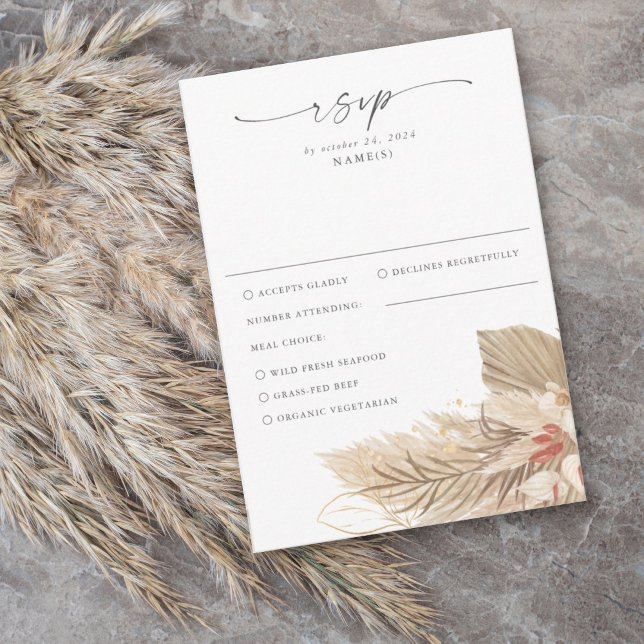 Pampas Grass Handflatan Watercolor OSA Kort (Skapare uppladdad)