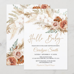 Pampas Grass Hej Baby Shower-inbjudan Inbjudningar