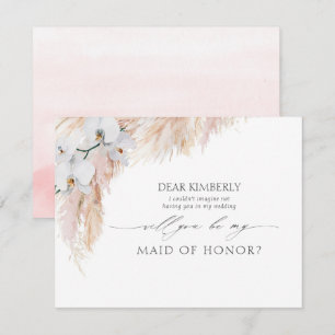 Pampas Grass Maid of honor/Bridesmaid Frieri Inbjudningar