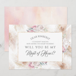 Pampas Grass Maid of honor/Bridesmaid Frieri Inbjudningar
