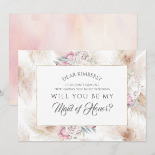 Pampas Grass Maid of honor/Bridesmaid Frieri Inbjudningar