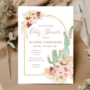Pampas Grass Mexican Fiesta Baby Shower Inbjudningar