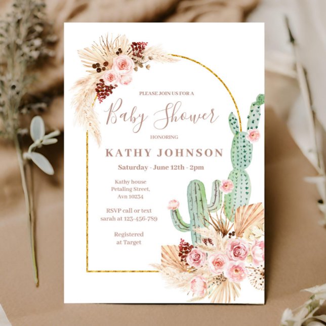 Pampas Grass Mexican Fiesta Baby Shower Inbjudningar (Skapare uppladdad)
