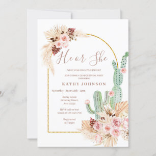 Pampas Grass Mexican Fiesta Gender Reveal Inbjudan