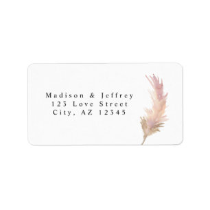 Pampas Grass Minimalist Bröllop Adress Adressetikett