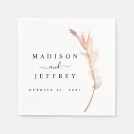  Pampas Grass Minimalist Bröllop Cocktail Pappersservett