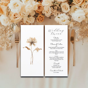 Pampas Grass Modern 4x9''Bröllop Menu Meny