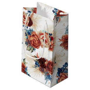 Pampas Grass Navy Blue Terracotta Blommigt Elegant
