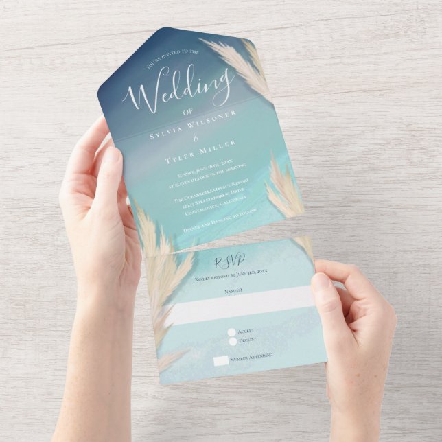 Pampas Grass Ocean Beach Wedding (Tearaway)