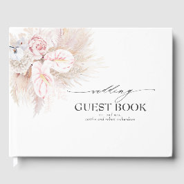Pampas Grass och Rosa Anthuriums Bröllop Gästböcker