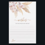 Pampas Grass Önskemål för Bride Card<br><div class="desc">Pampas Grass Boho önskemål för briden och trimkortet</div>
