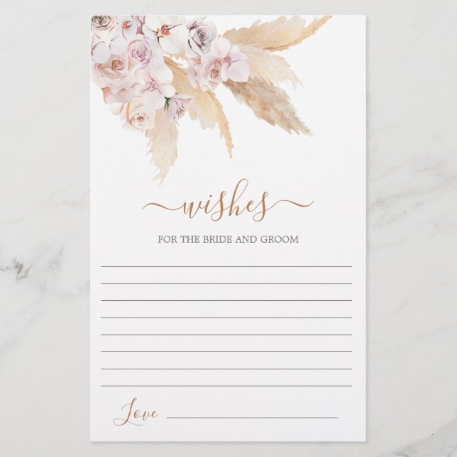 Pampas Grass Önskemål för Bride Card (Framsida)