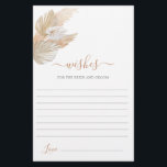 Pampas Grass Önskemål för Bride Card<br><div class="desc">Pampas Grass boho önskemål för brickan och groomkortet</div>