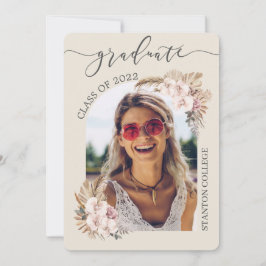 Pampas Grass Orchid Blommigt Arch Bild Studenten Inbjudningar