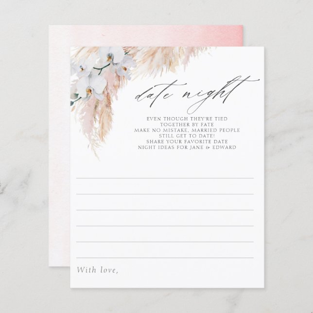 Pampas Grass Orchids Möhippa Nattkväll Idea (Fram/baksida)