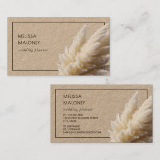 Pampas Grass Photo Kraft Paper Visitkort
