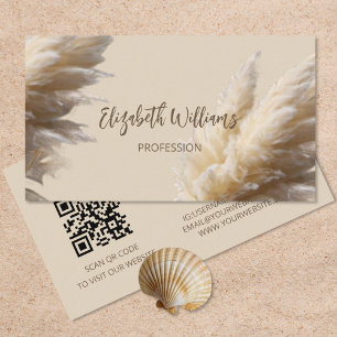 Pampas Grass Photo Realistic QR-kod Visitkort