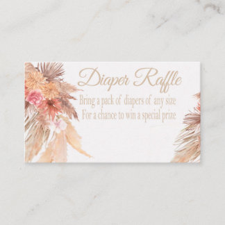 Pampas Grass Raper raffle card, Desert, Boho flow Visitkort