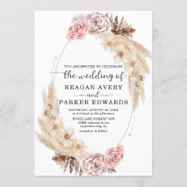 Pampas Grass Ro Lila Bröllop Inbjudningar