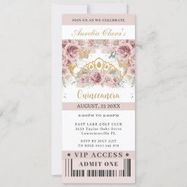 Pampas Grass Ro Quinceañera Sweet 16 VIP Biljett Inbjudningar