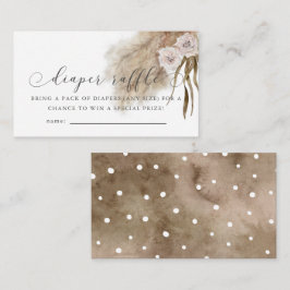 Pampas Grass Rosa Baby Shower Raffle Biljett Tilläggskort