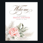 Pampas Grass Rosa Blommigt Botaniskt välkomsttecke Poster<br><div class="desc">Pampas gräs möhippa/ babydusch/ förlovningsfest ...  välkomsttecken</div>