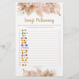 Pampas Grass Rosa Blommigt Emoji Pictionary Game