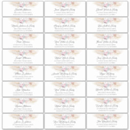 Pampas Grass Rosa Blommigt Guest Namn Adressetiket Klistermärken