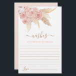 Pampas Grass Rosa blommigt Önskemål för Bride Card<br><div class="desc">Pampas Grass Rosa ros Boho önskemål för briden och groomkortet</div>