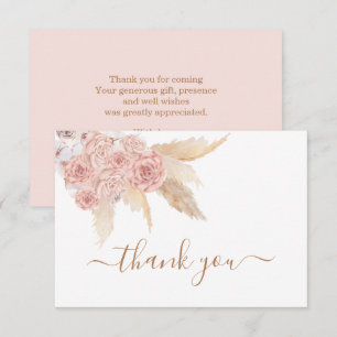 Pampas Grass Rosa boho tackkort Cards Anteckningskort