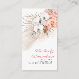 Pampas Grass Rosa Flowers White Orchids Chic Visitkort