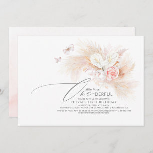 Pampas Grass Rosa Lilla miss Onederlig födelsedag Inbjudningar