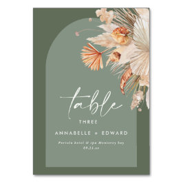 Pampas Grass Sage Grönt Rust Bohemian Modern Bordsnummer