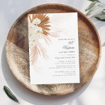 Pampas Grass-skript 60:e födelsedag Surprise Party<br><div class="desc">Pampas Grass Burnt Orange 60:e Födelsedagsfest inbjudan med botaniska egenskaper i handflatan med modern typografi och layout på vit bakgrund. Du kan helt anpassa det här kortet för andra speciella händelser genom att klicka på knappen "Anpassa" för att ändra år,  layout,  text färg och mycket annat.</div>