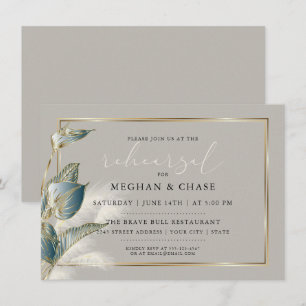 Pampas Grass Smokey Teal Anthurium Rehearsal Inbjudningar
