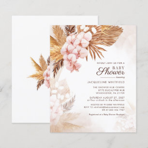 Pampas Grass Terracotta Baby Shower-inbjudan