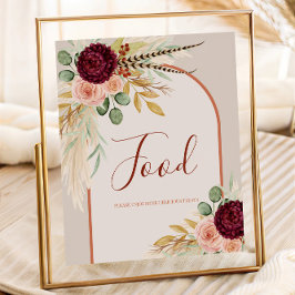 Pampas Grass Terracotta Blommigt Food Bord Poster