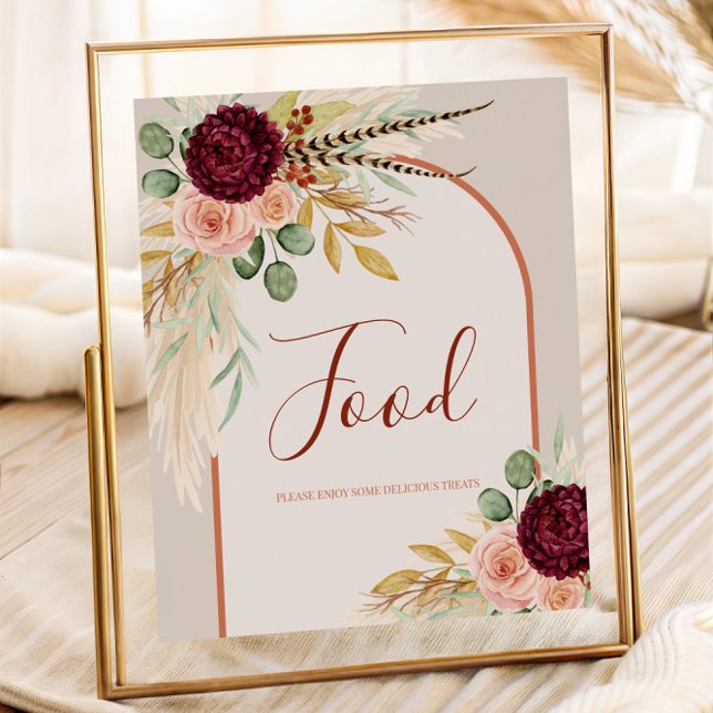 Pampas Grass Terracotta Blommigt Food Bord Poster (Skapare uppladdad)