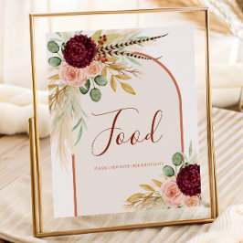 Pampas Grass Terracotta Blommigt Food Bord Poster