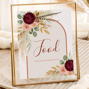 Pampas Grass Terracotta Blommigt Food Bord Poster
