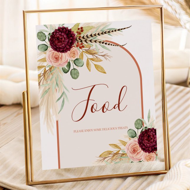 Pampas Grass Terracotta Blommigt Food Bord Poster (Skapare uppladdad)