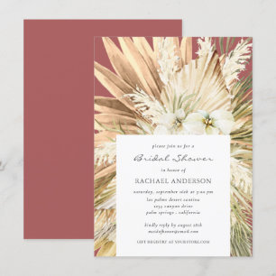 Pampas Grass Terracotta Boho Möhippa Inbjudningar