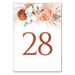 Pampas Grass Terracotta Bordsnummer Cards