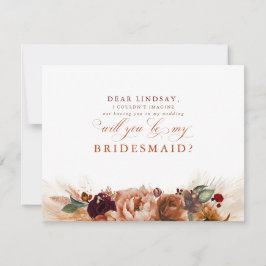 Pampas Grass Terracotta Bridesmaid Frieri Inbjudningar