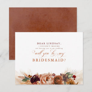 Pampas Grass Terracotta Bridesmaid Frieri Inbjudningar