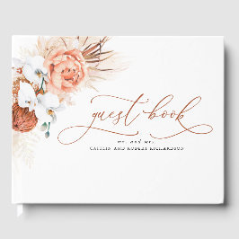 Pampas Grass Terracotta Bröllop Guest Bok