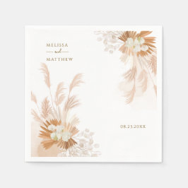 Pampas Grass Terracotta bröllopsmottagning Papper Pappersservett